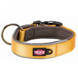 Trixie Experience Halsband, extra breit - gelb - L-XL